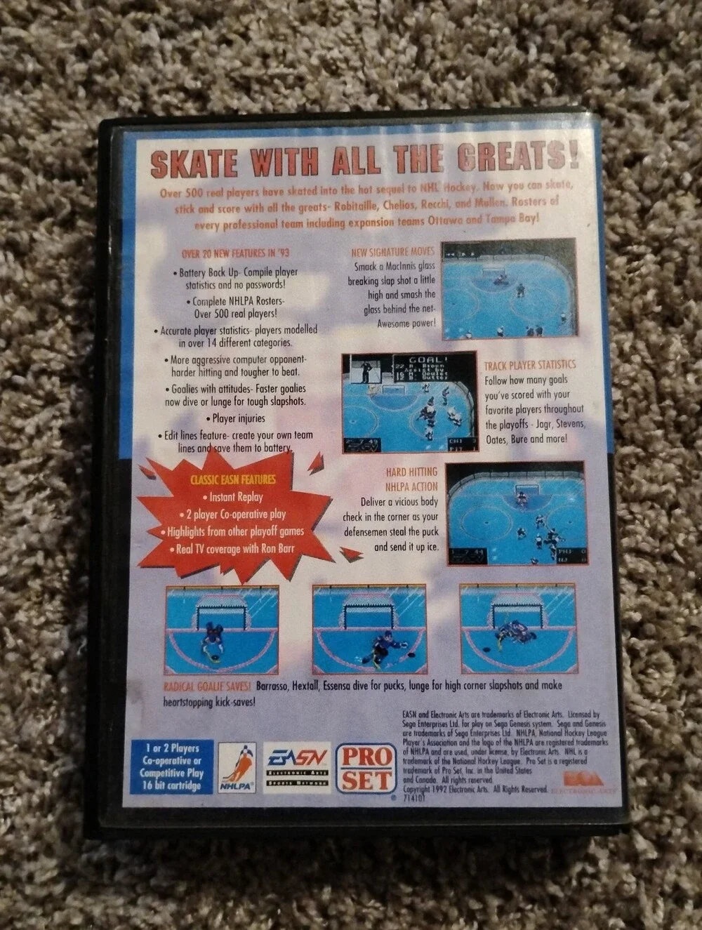 NHLPA Hockey '93 (Sega Genesis) - CIB (Complete in Box) w/ Manual & Case